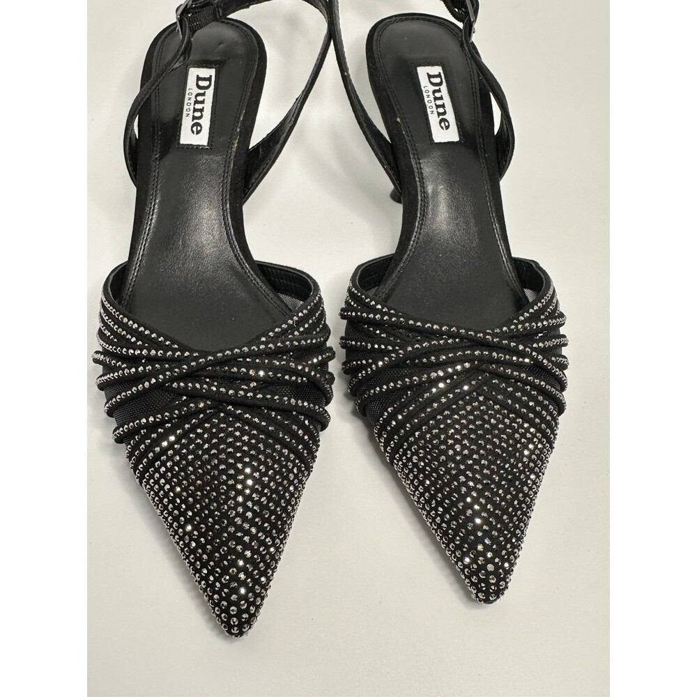 Dune London Women Cloudia Pointed Toe Heels, Black Rhinestone 6 US, 37 EU
